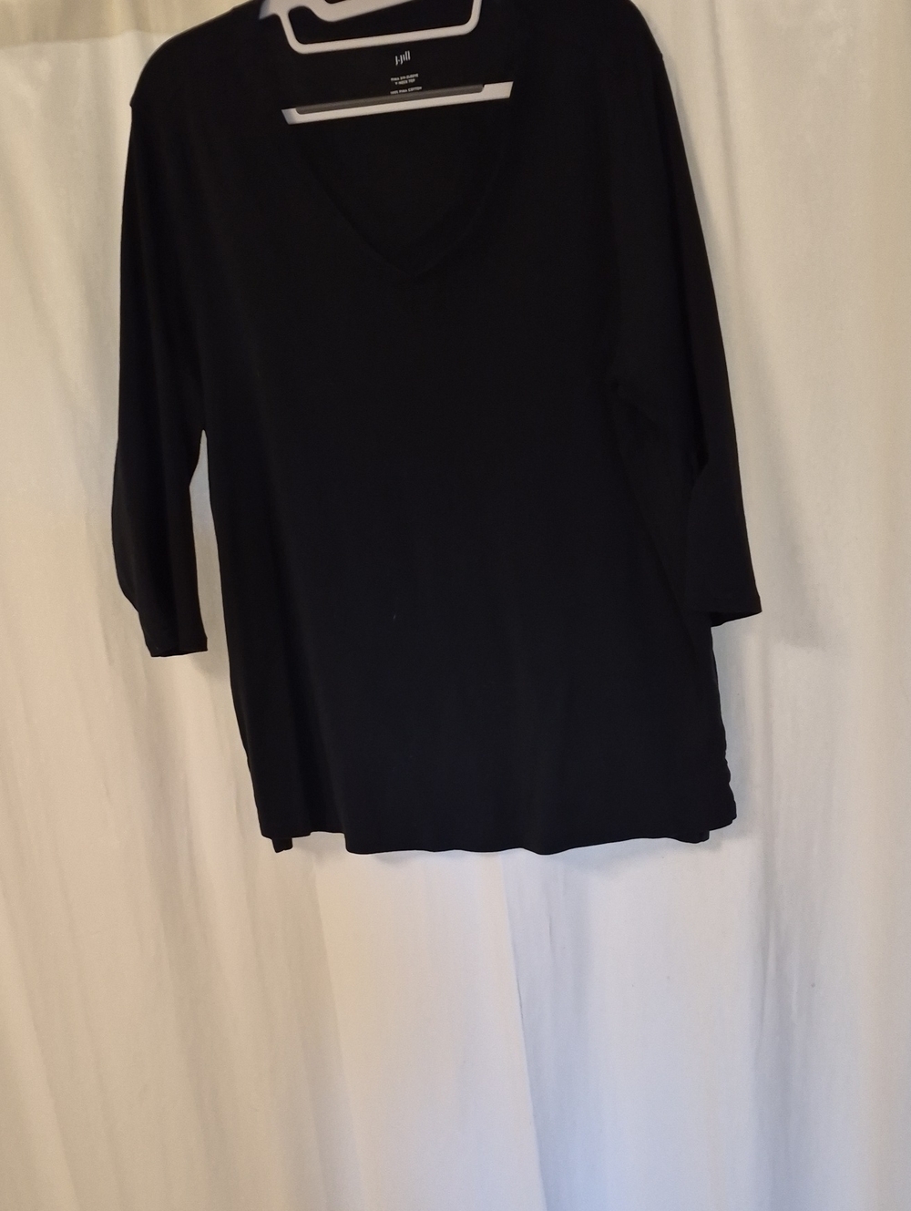 J Jill Women’s Black V-Neck Long Sleeve Tee
